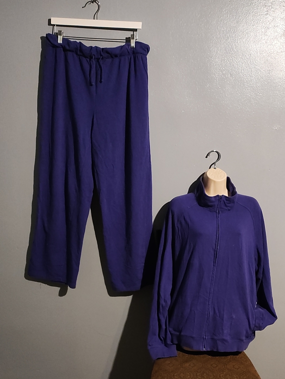 Whisper Me Women's Drawstring Lounge Pants & Zip Jacket Set - Purple